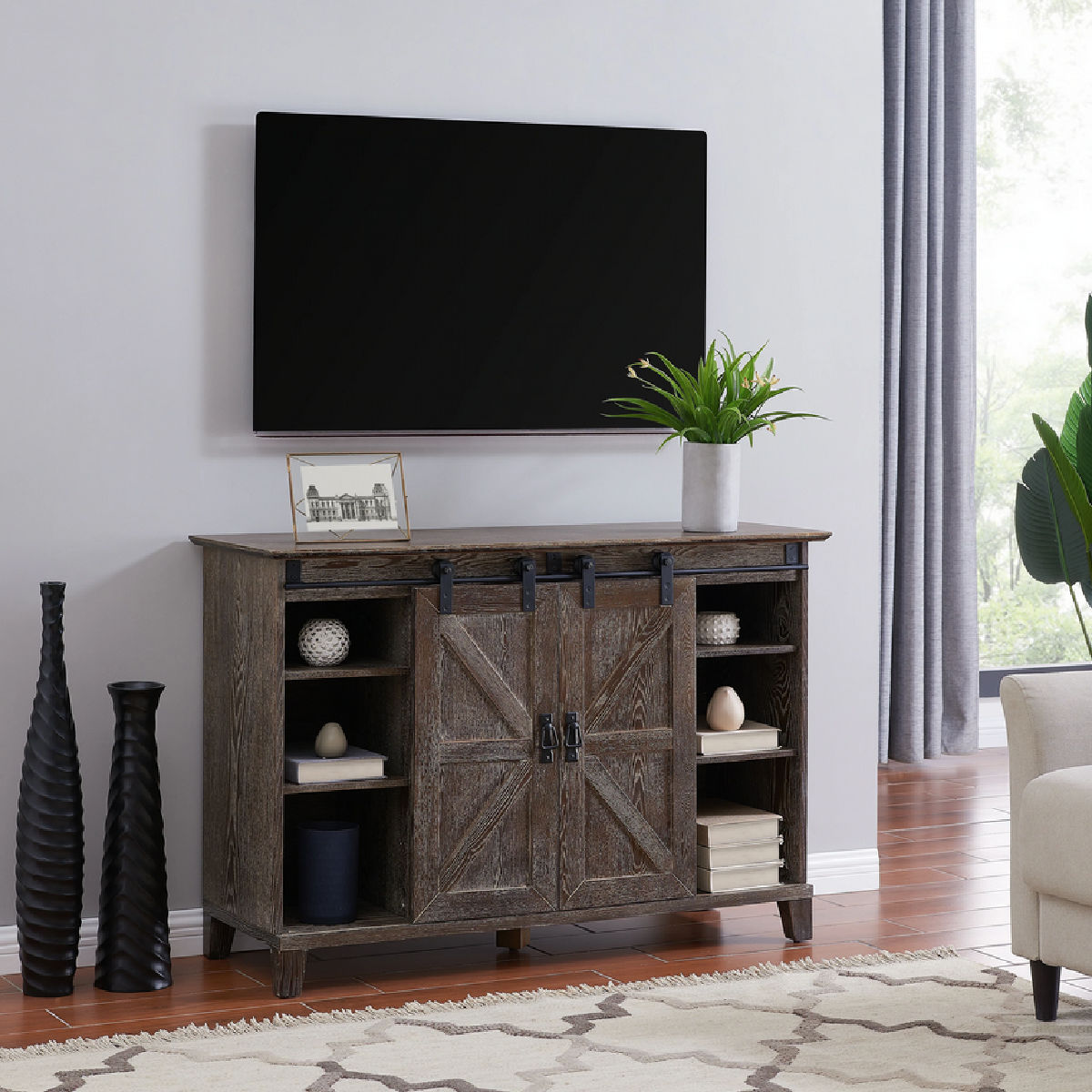 Laurie Barn Door Farmhouse TV Stand