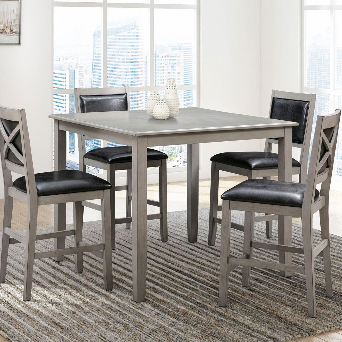 Abbyson Living Rory 5-Piece Counter Height Wood Dining Set