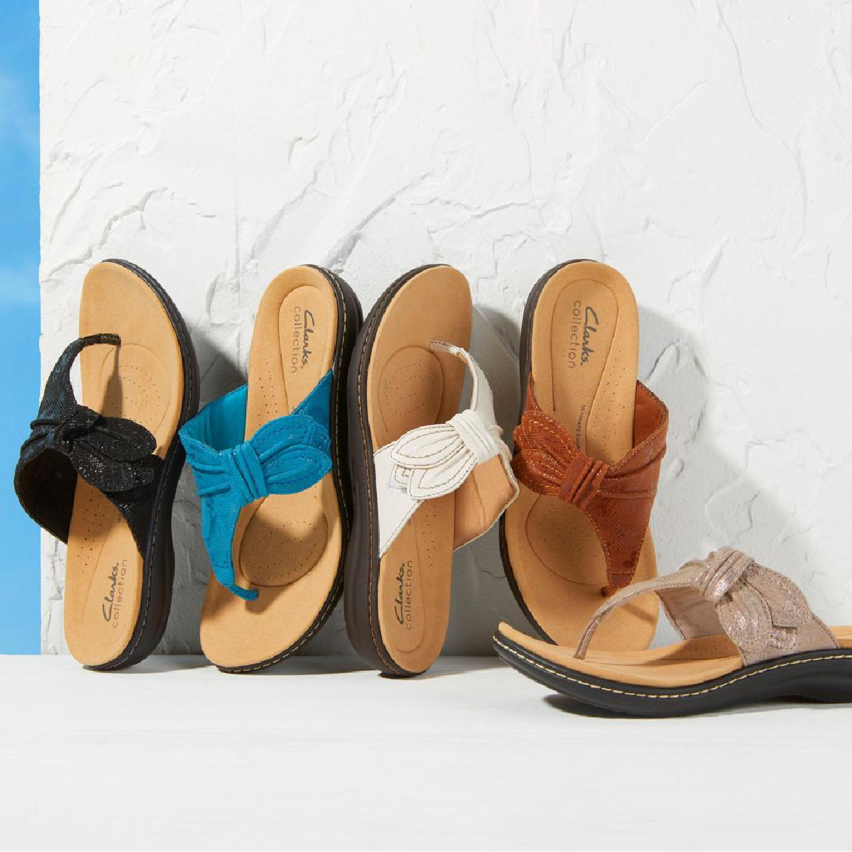 Clarks Collection Laurieann Rae Floral Toe-Post Sandals