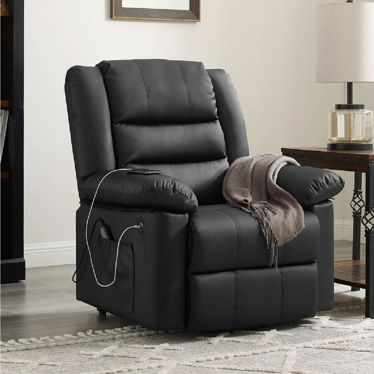 Hillsdale Cedar City Power Lift Faux Leather Recliner