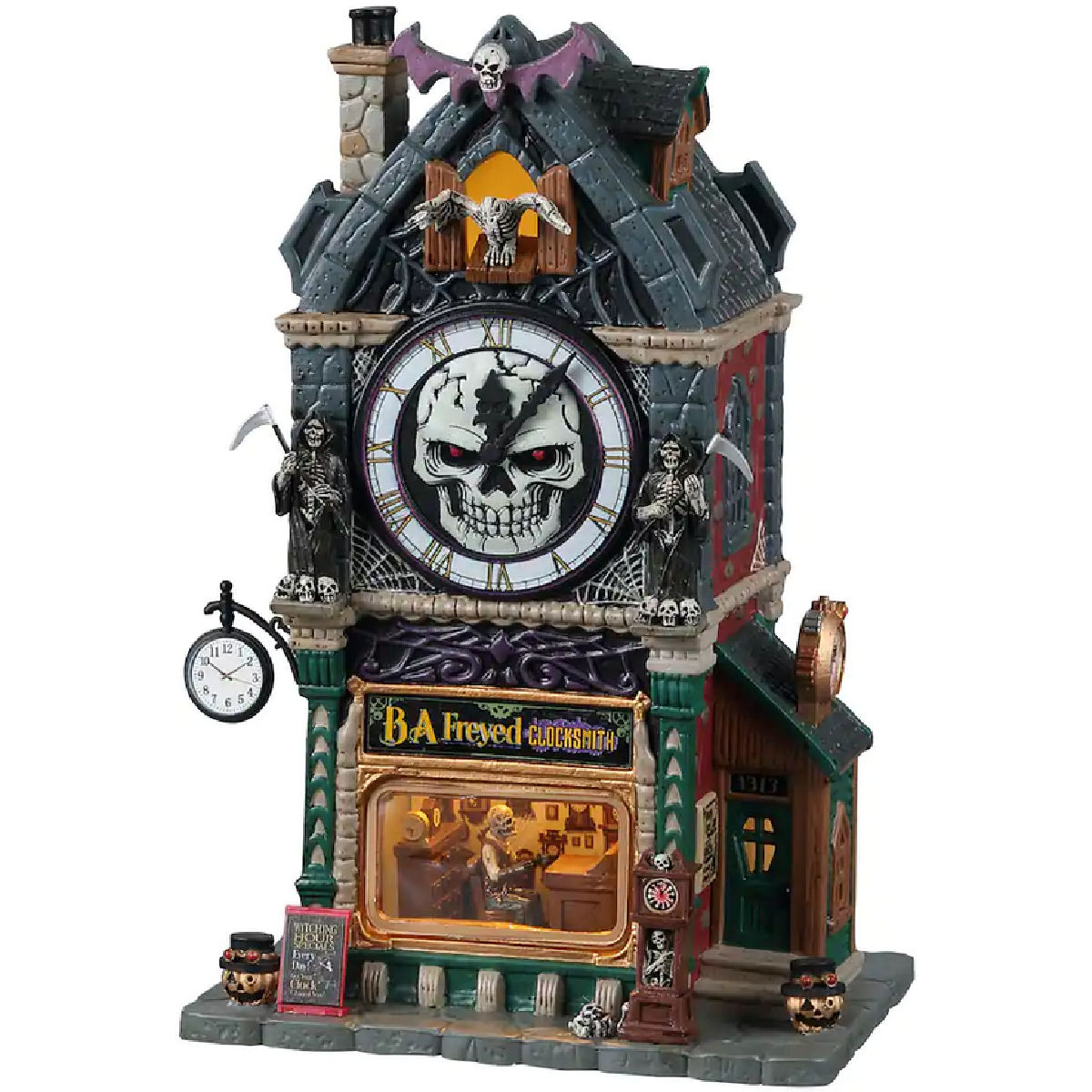 Lemax Spooky Town B.A. Freyed Clocksmith