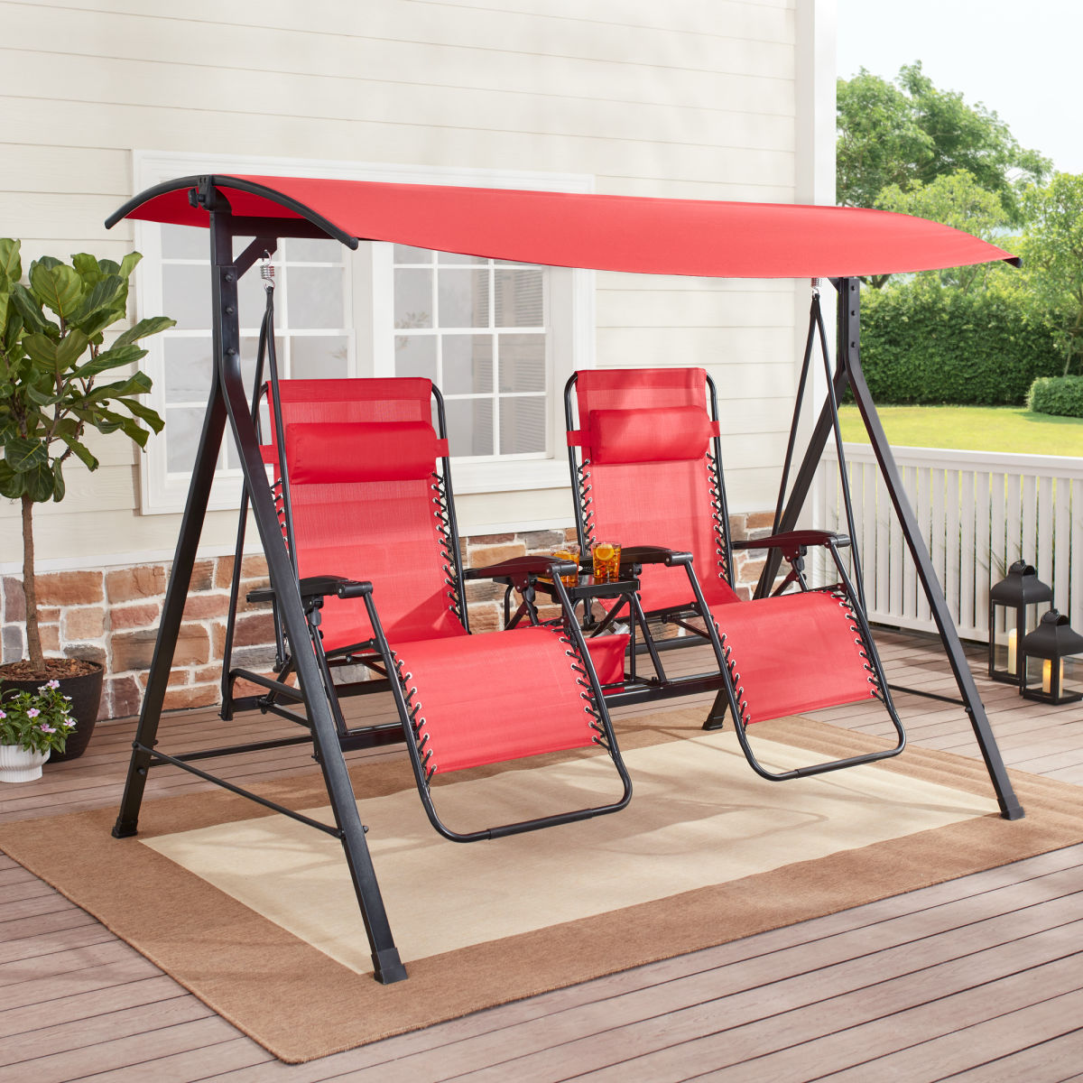 Mainstays Zero-Gravity Steel Porch Swing