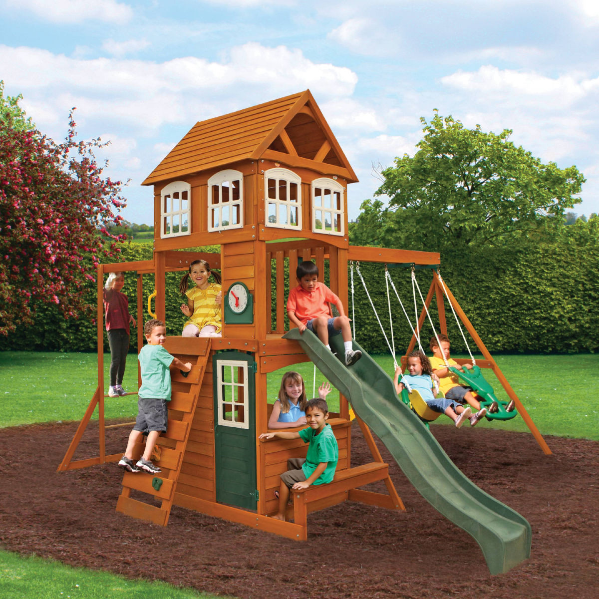 KidKraft Cranbrook Wooden Backyard Playset