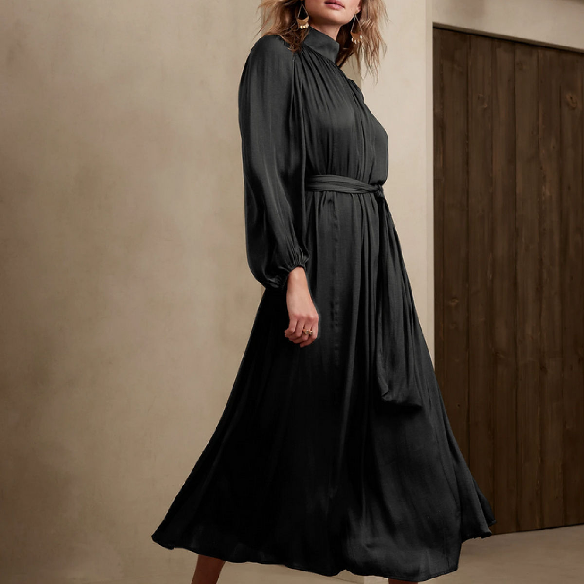 Slit-Back Maxi Dress