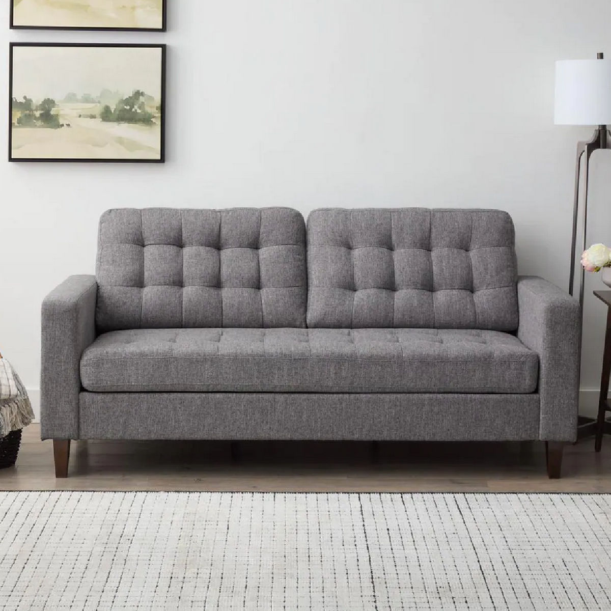Brookside Brynn Light Gray Square Arm Sofa