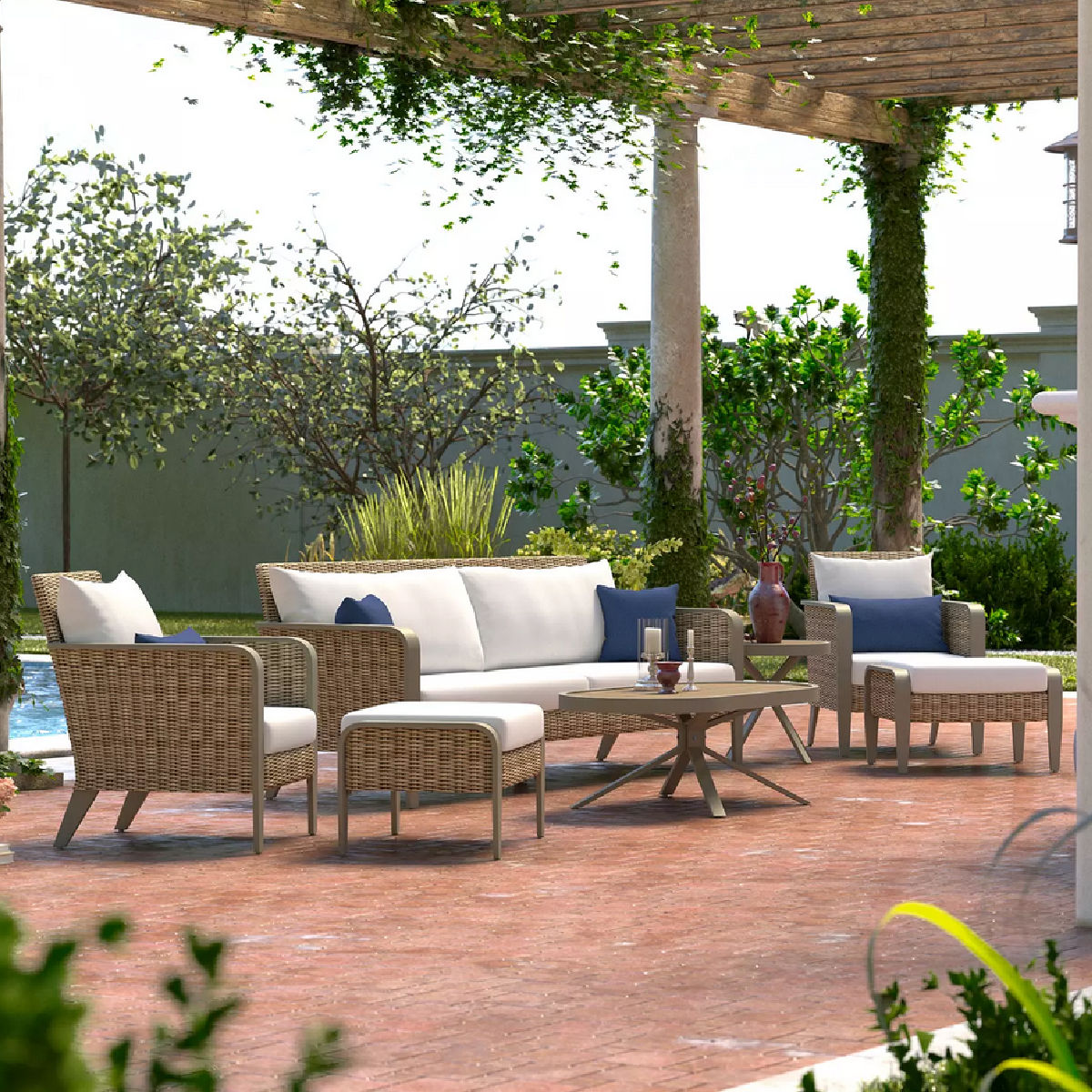 RST Brands Grantina 7-Piece Patio Sofa & Club Chair Set