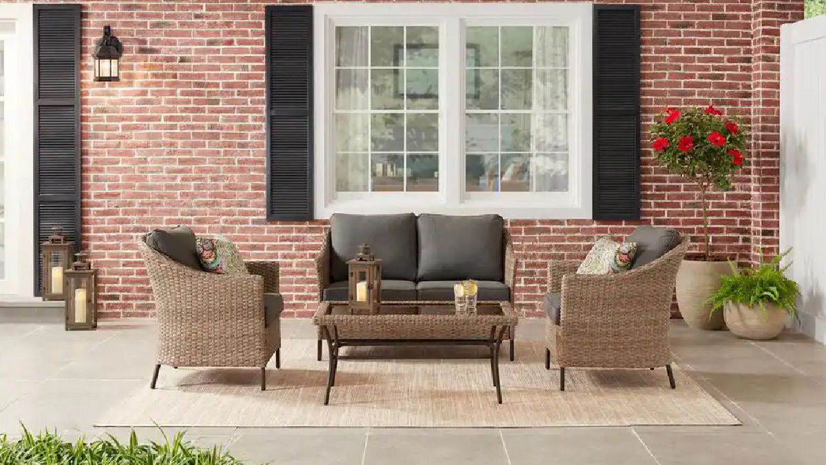 StyleWell Kendall Cove 4-Piece Steel Patio Conversation Set