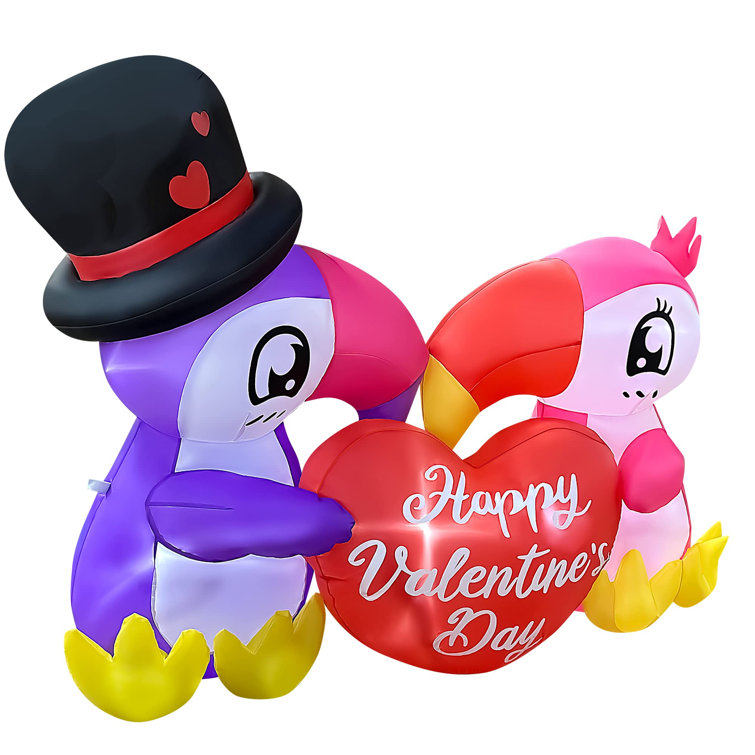 The Holiday Aisle Valentine's Day Kiss Couple Toucan Inflatable