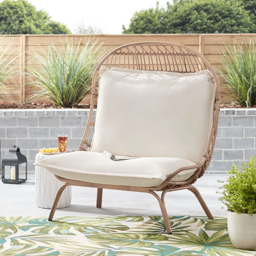 Better Homes & Gardens Willow Sage Steel Wicker Patio Cuddle Chair