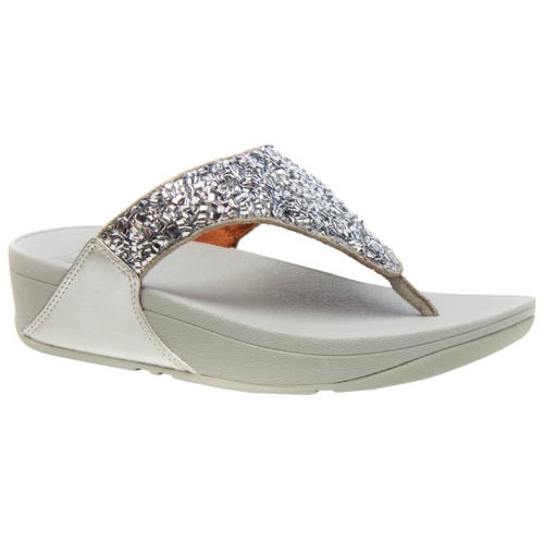 FitFlop Lulu Shimmer Foil Toe-Post Sandals