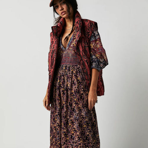 Golden Hour Border Maxi Dress