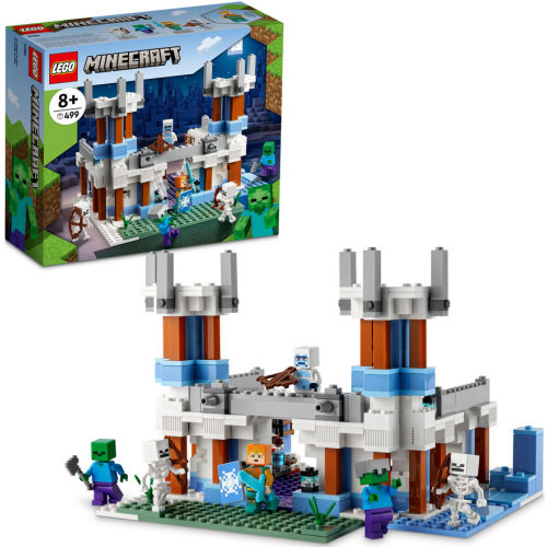 LEGO Minecraft The Ice Castle Toy 21186 with Zombie and Skeleton Mobs Figures