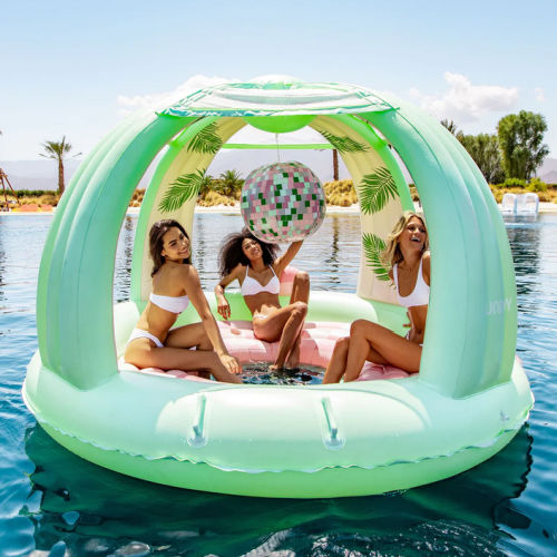 FUNBOY Giant 4-Person Disco Dome Floating Island Pool Float