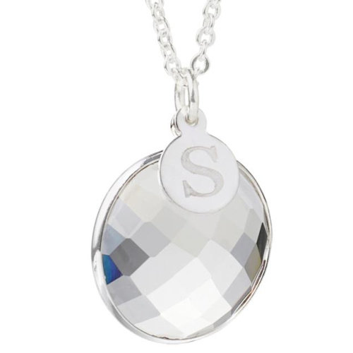 Herkimer Mines Diamond Quartz Initial Drop Necklace