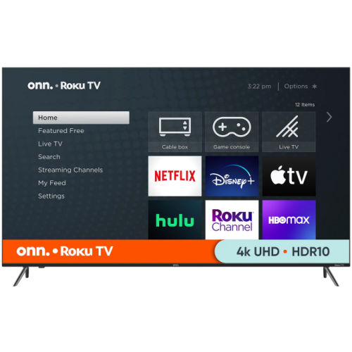 onn. 100044717 75-Inch 4K UHD 2160P LED Frameless Roku Smart TV