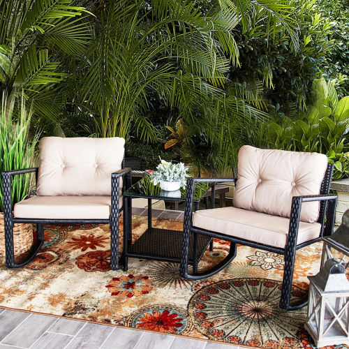 Kelly Clarkson Home Raegan 3-Piece Rattan Patio Chat Set