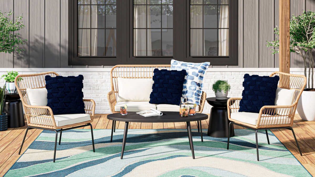 Origin 21 Brynlee 4-Piece Wicker Patio Conversation Set