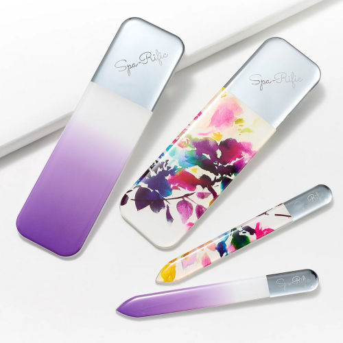 Spa-Rific Laser Etched Hardened Glass 4pc Mani & Pedi File Set